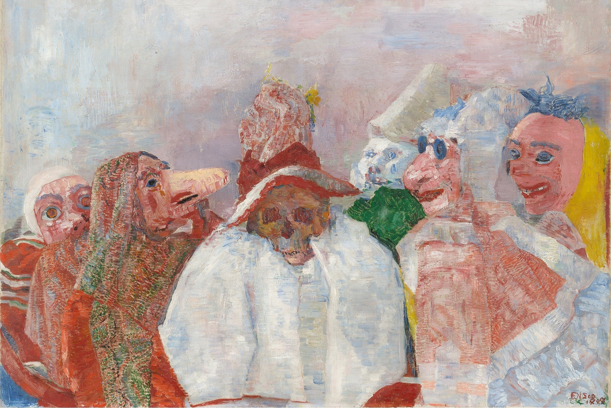 Masks Mocking Death (1888) - James Ensor Tablo
