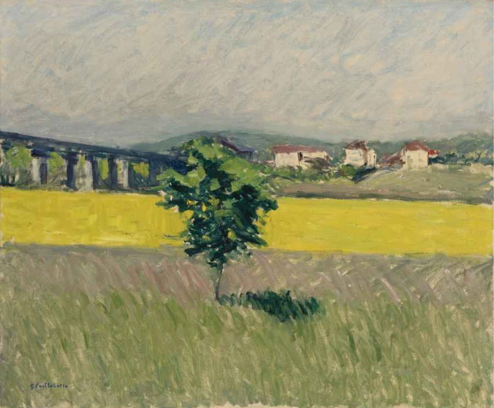 Meadow Bridge at Argenteuil (1882) - Gustave Caillebotte Tablo