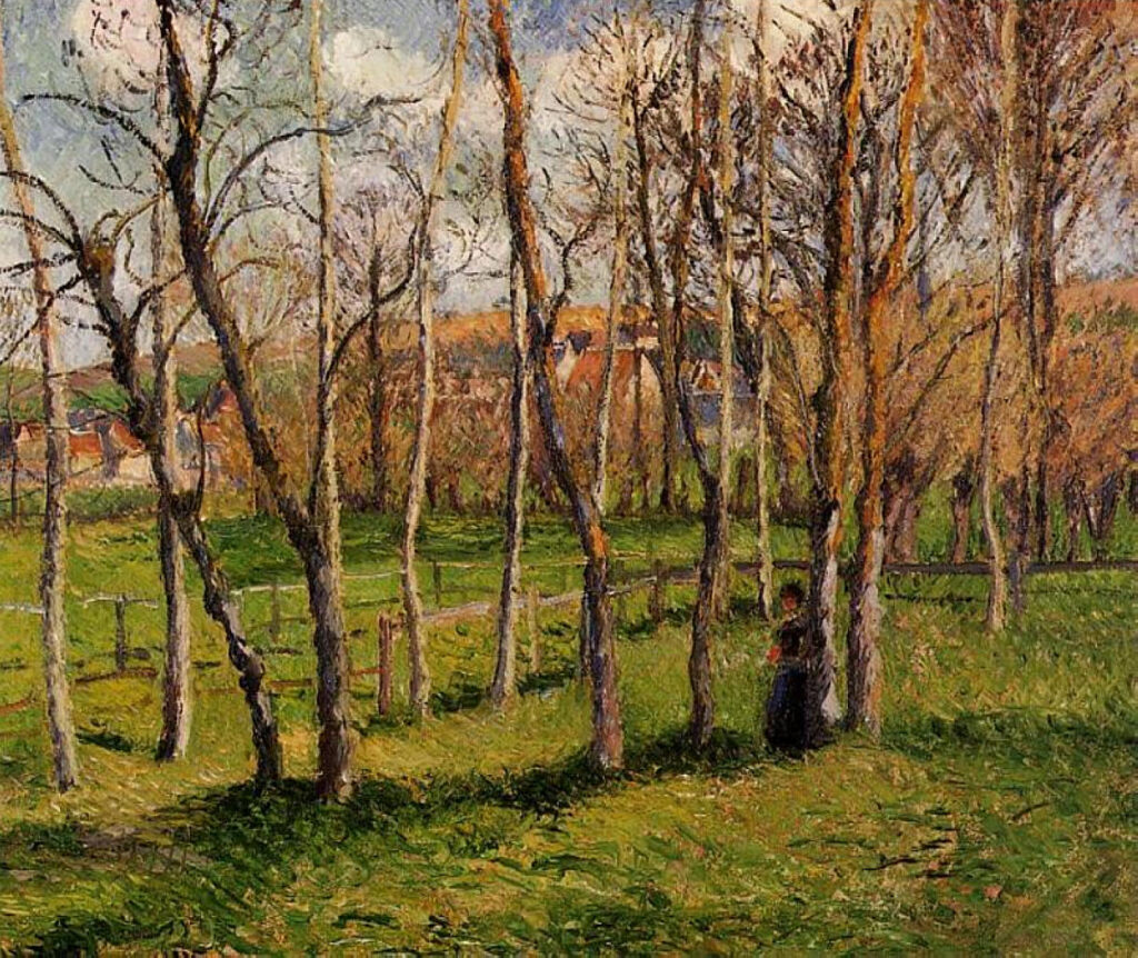 Meadow at Bazincourt (1885) - Camille Pissarro Tablo
