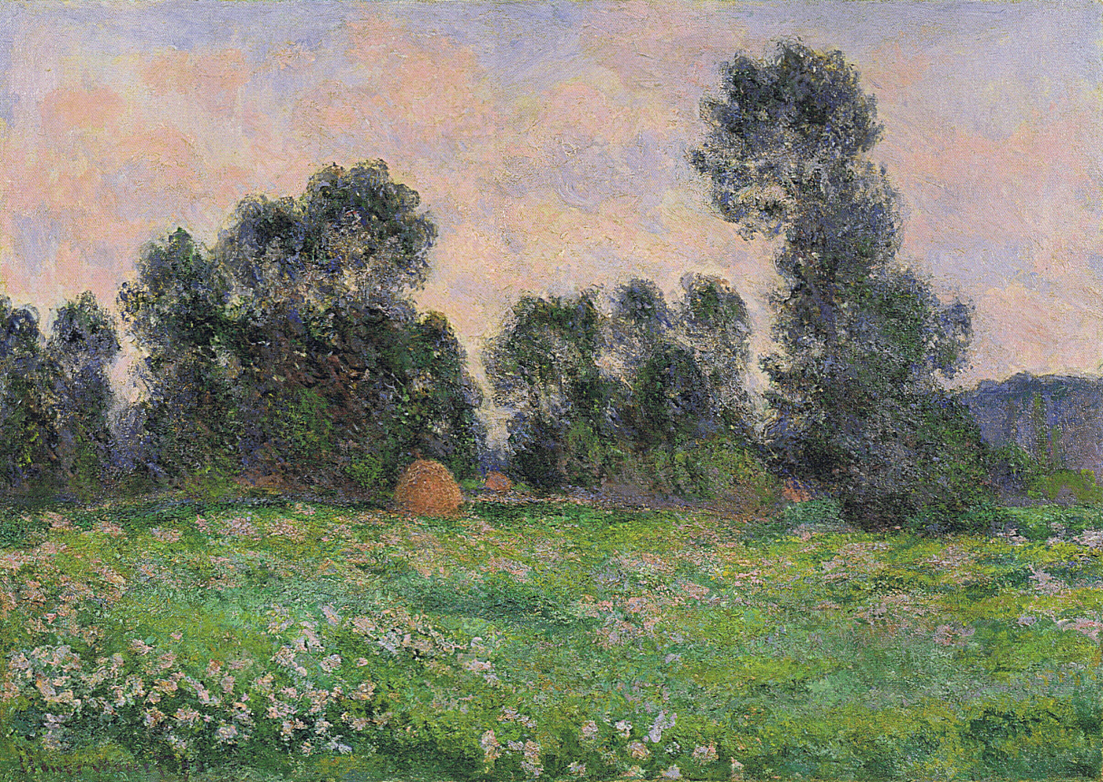 Meadow in Giverny (1890) - Claude Monet Tablo