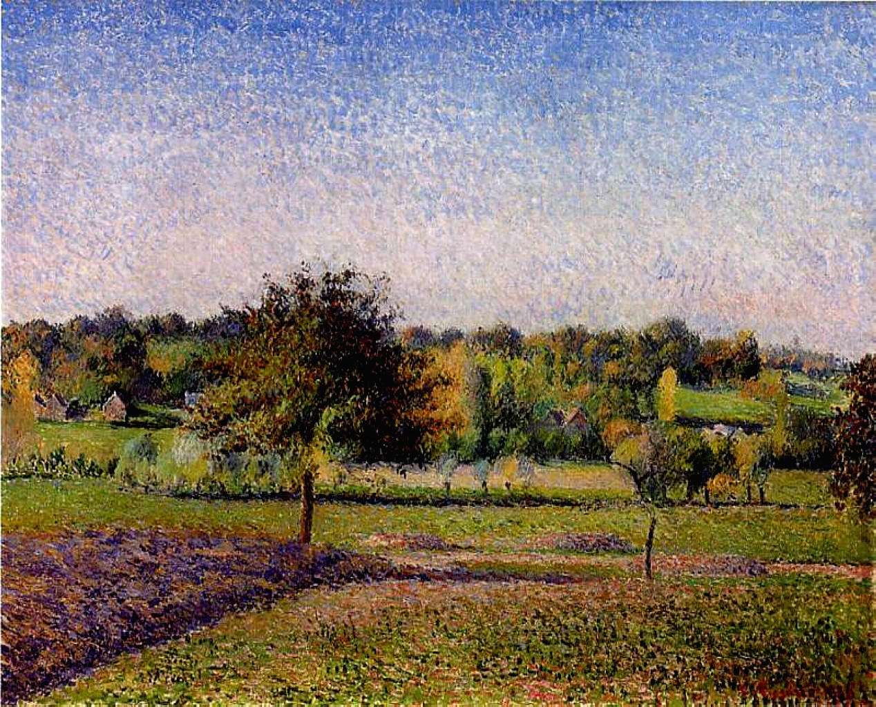 Meadows at Eragny (1886) - Camille Pissarro Tablo