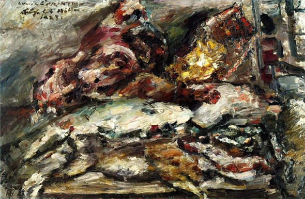 Meat and Fish at Hiller's Berlin (1923) - Lovis Corinth Tablo