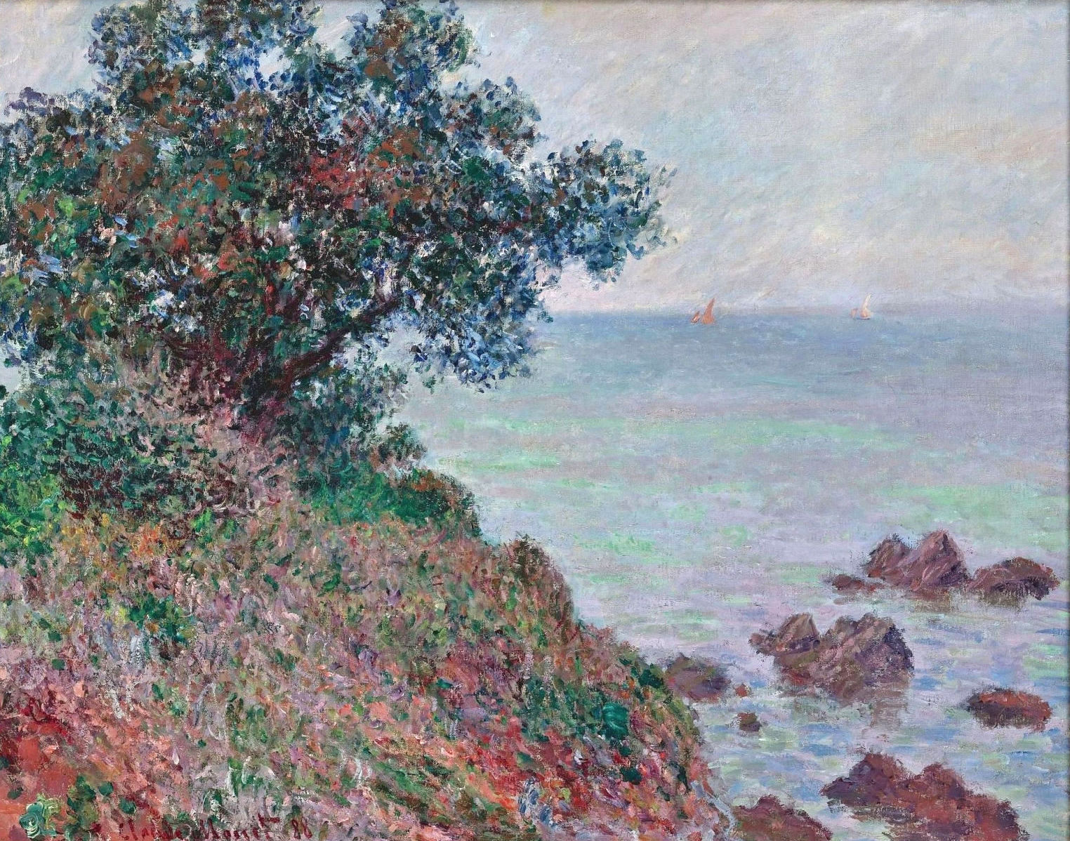 Mediteranian Coast, Grey Day (1888) - Claude Monet Tablo