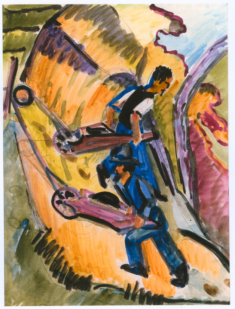 Men with Wheelbarrows (1926) - Ernst Ludwig Kirchner Tablo