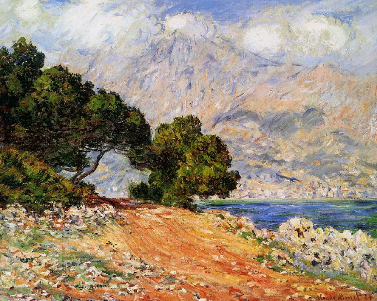 Meton Seen from Cap Martin (1884) - Claude Monet Tablo