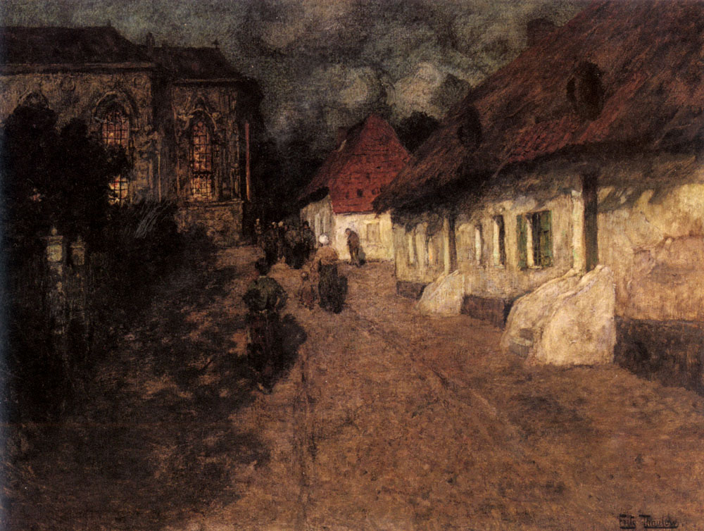 Midnight Mass (1901) - Frits Thaulow Tablo
