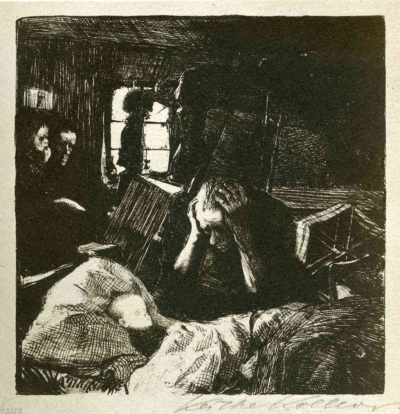 Misery (1893) - Käthe Kollwitz Tablo