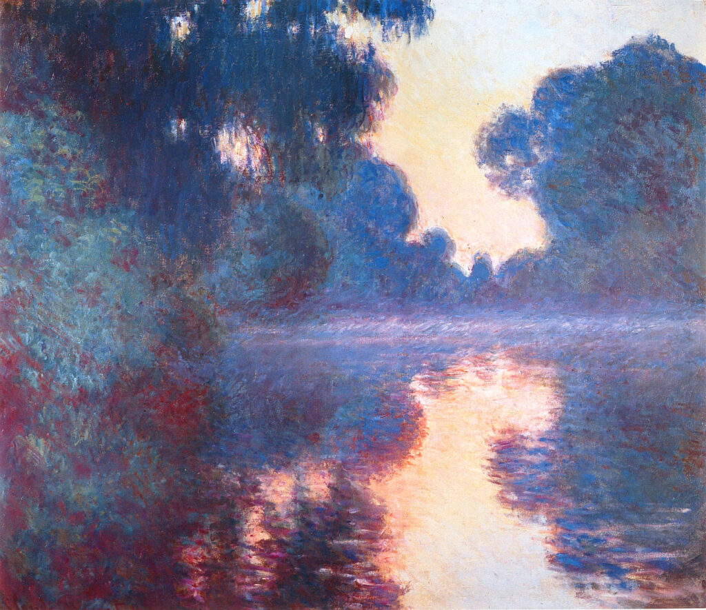 Misty Morning on the Seine in Bue (1897) - Claude Monet Tablo