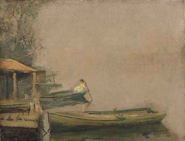 Misty morning, Dora Creek (1915) - Julian Ashton Tablo