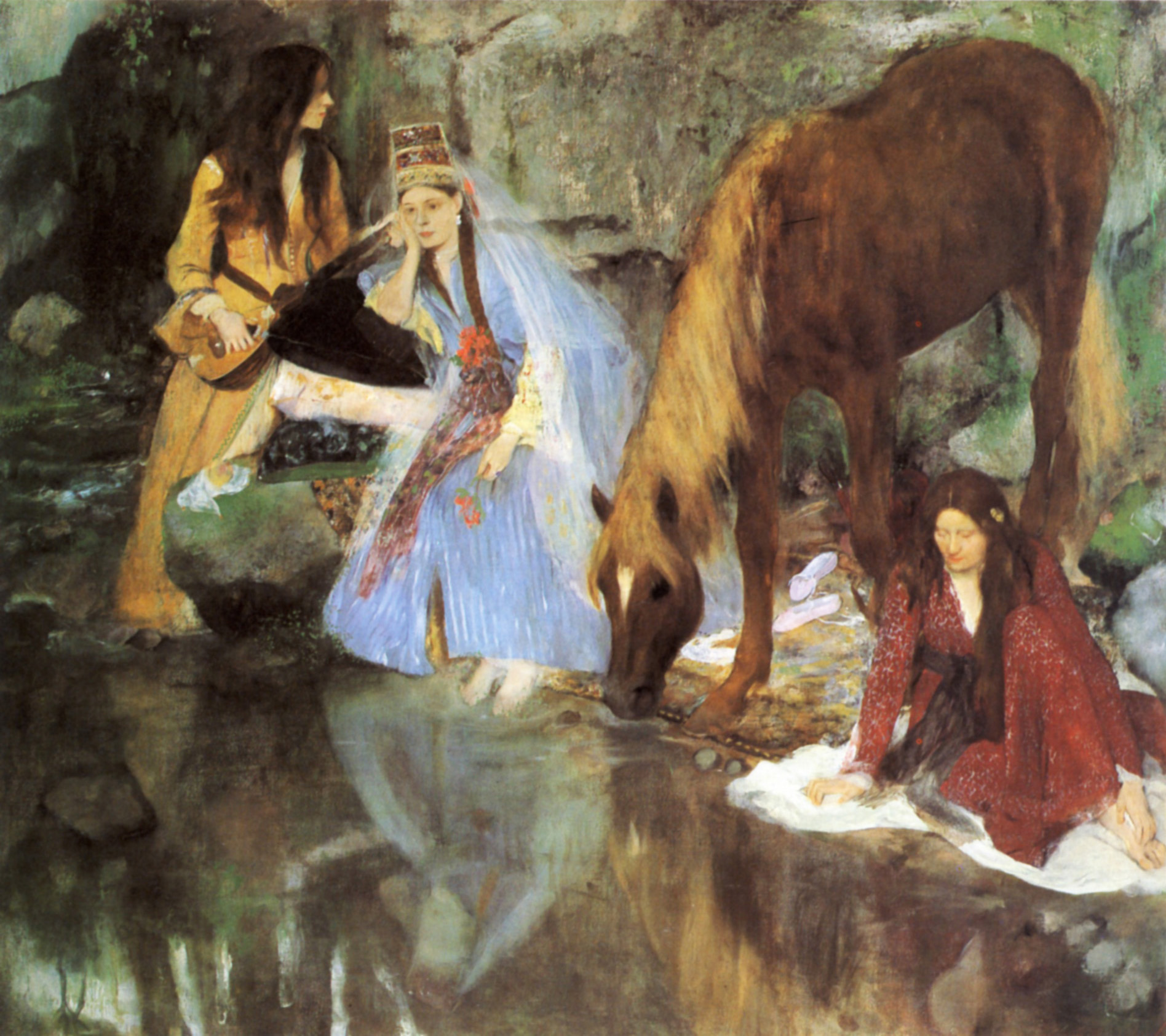 Mlle. Fiocre in the Ballet The Source (1867) - Edgar Degas Tablo