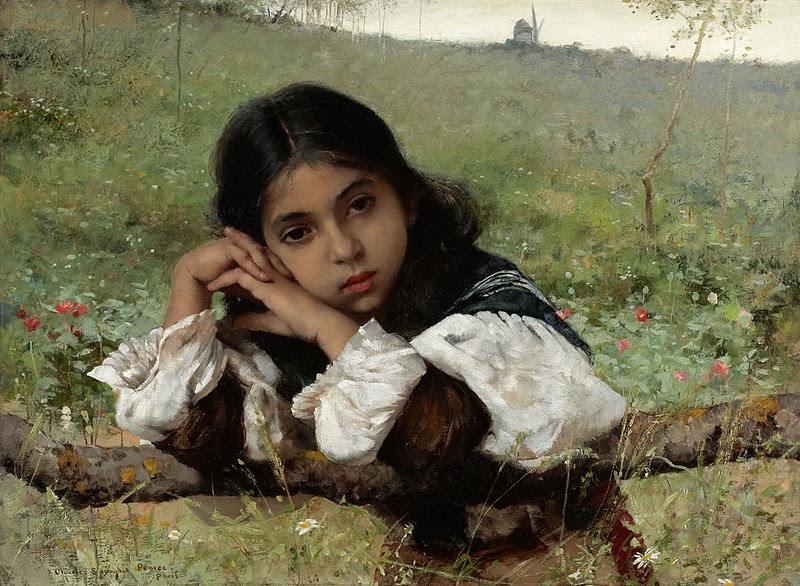 Moments of Thoughtfulness (1882) - Charles Sprague Pearce Tablo