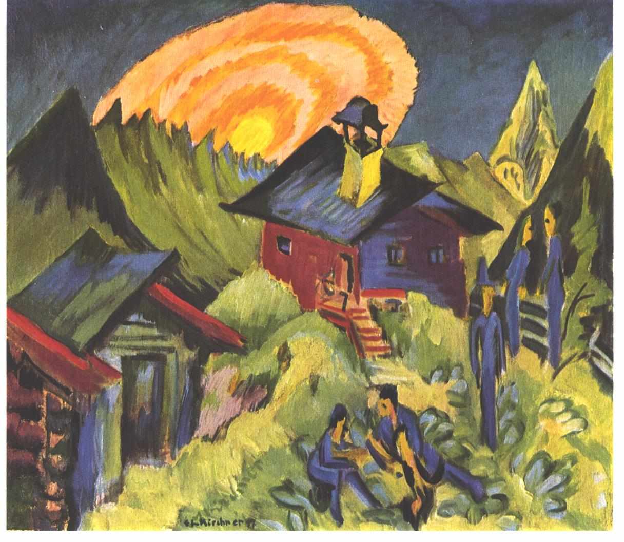 Moon Rising at the Staffelalp - Ernst Ludwig Kirchner Tablo