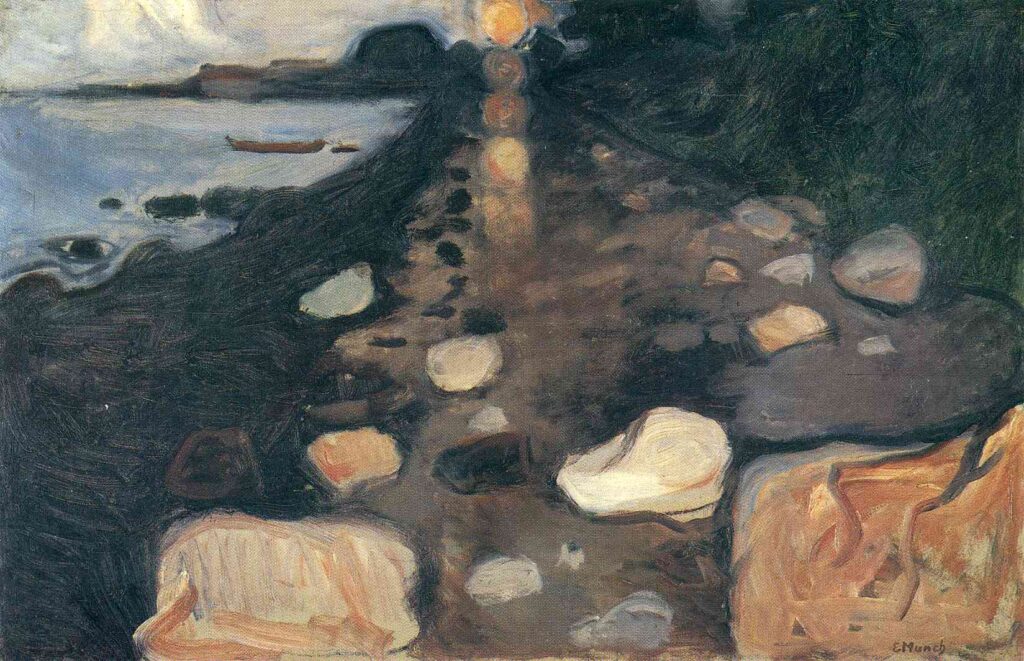 Moonlight on the Shore (1892) - Edvard Munch Tablo