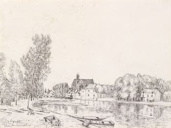 Moret sur Loing (1892) - Alfred Sisley Tablo