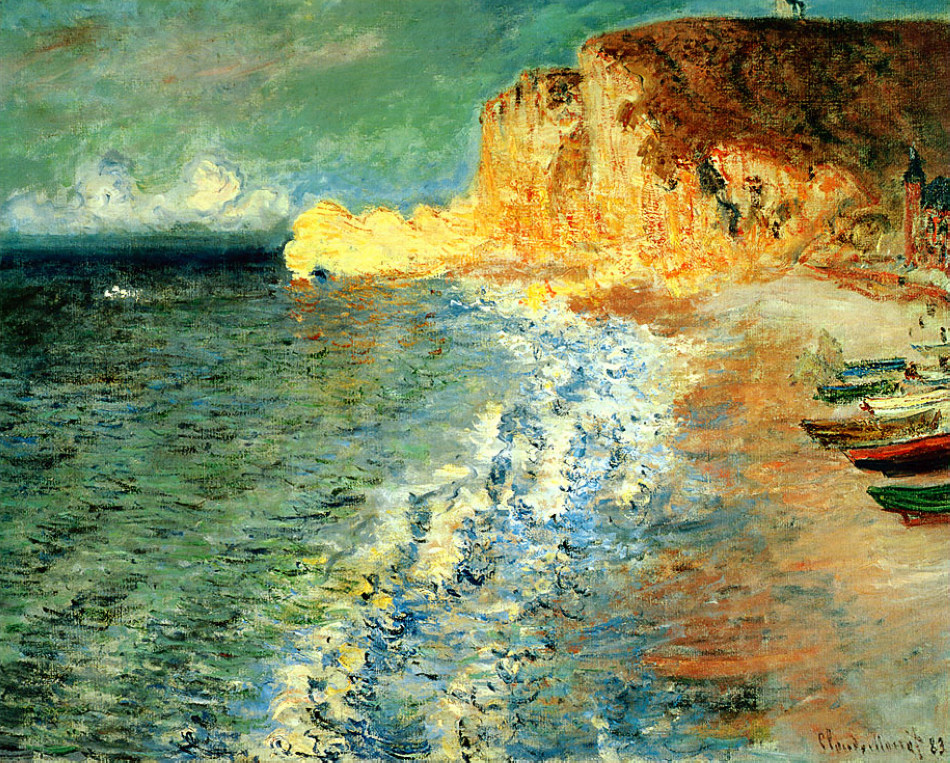Morning at Etretat (1883) - Claude Monet Tablo
