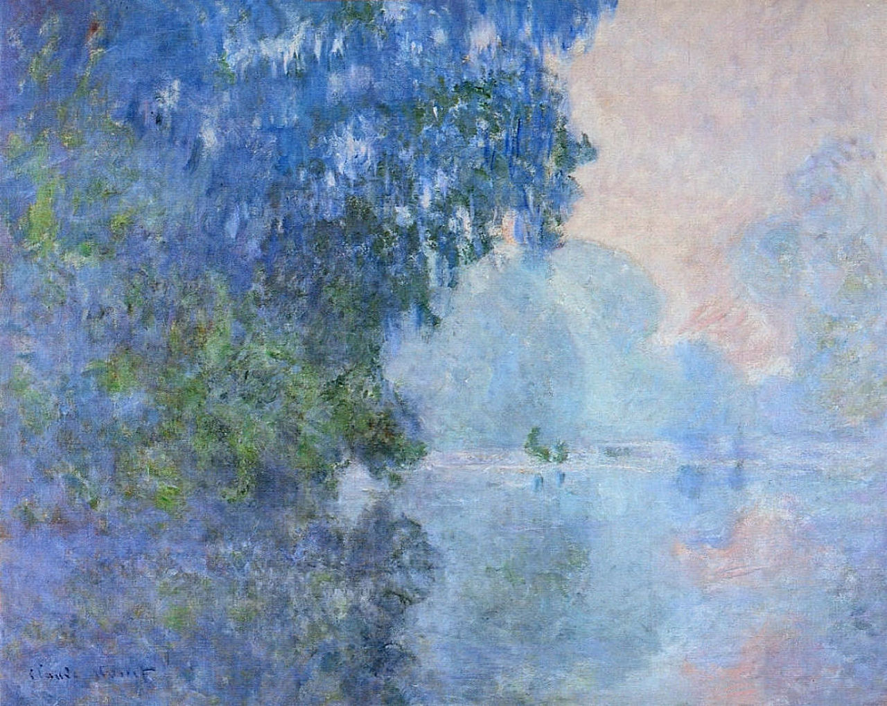 Morning on the Seine 02 (1896) - Claude Monet Tablo