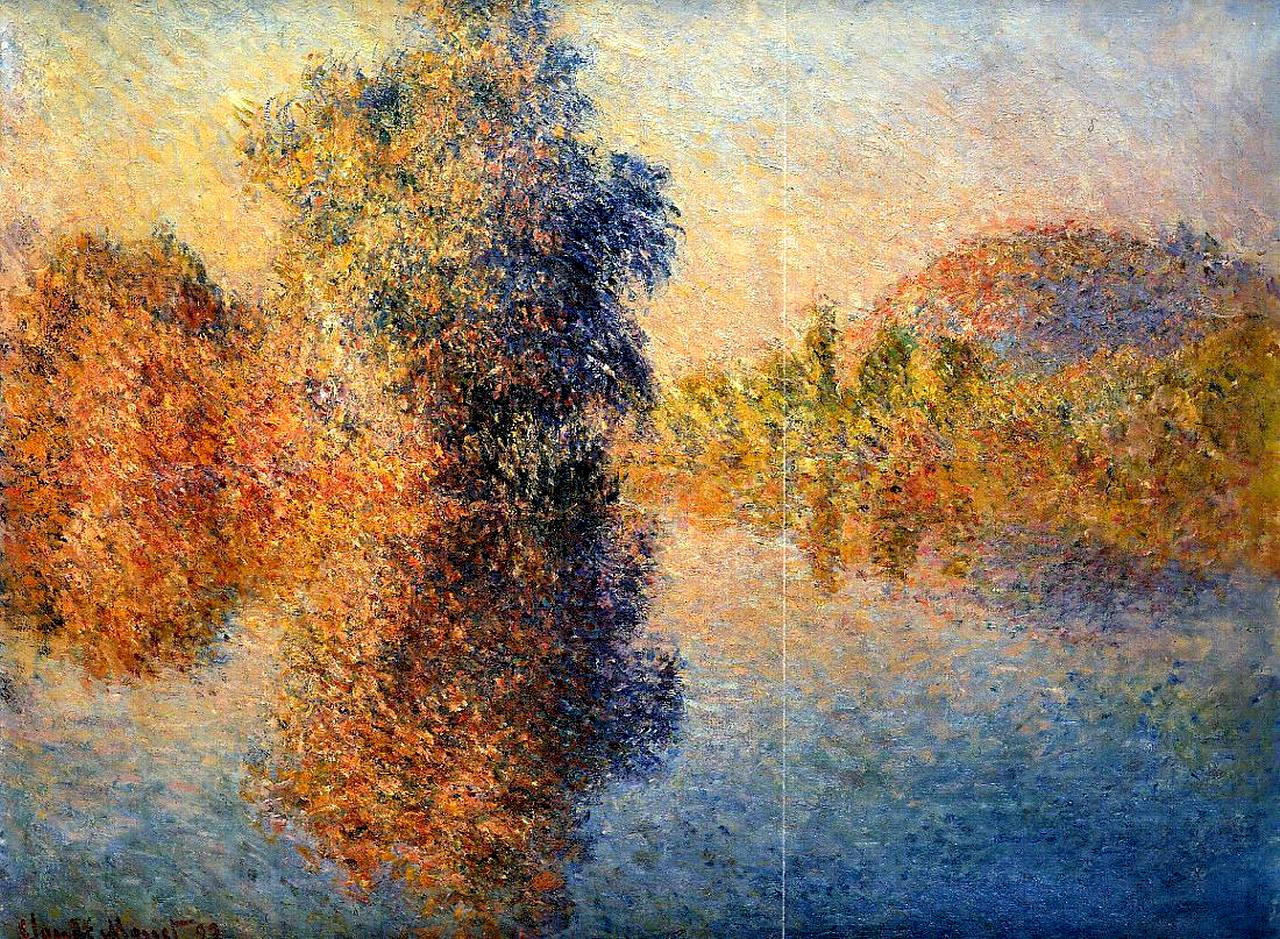Morning on the Seine (1893) - Claude Monet Tablo