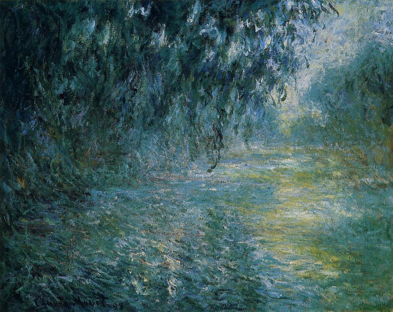 Morning on the Seine in the Rain (1897) - Claude Monet Tablo