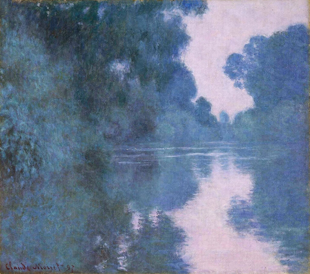 Morning on the Seine near Giverny 02 (1897) - Claude Monet Tablo