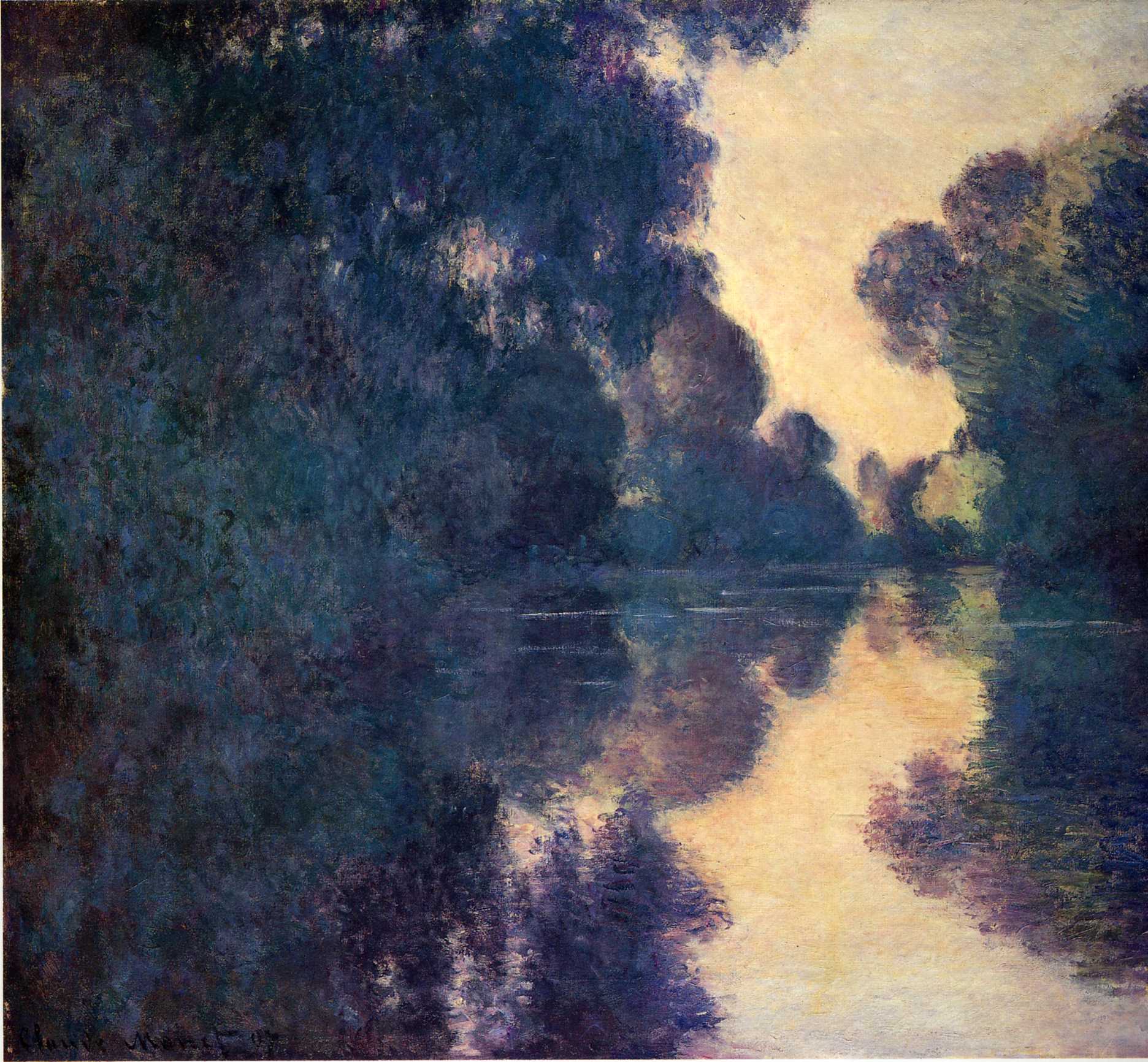 Morning on the Seine, Clear Weather (1897) - Claude Monet Tablo