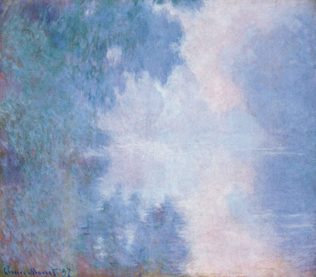 Morning on the Seine, Mist (1897) - Claude Monet Tablo