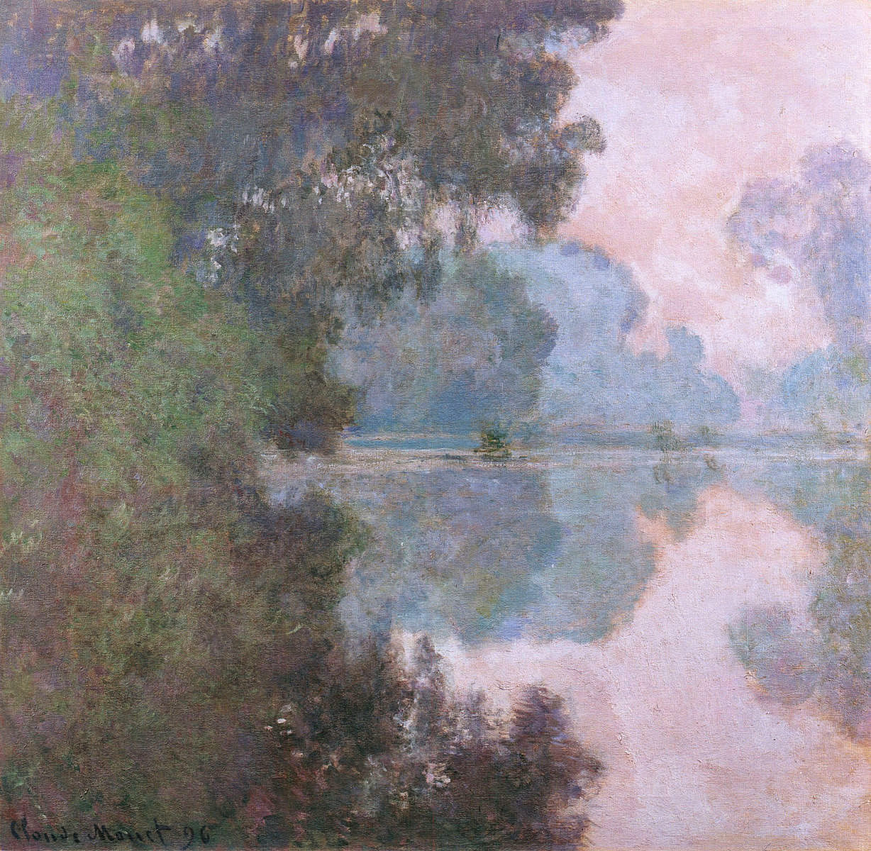 Morning on the Seine, near Giverny (1896) - Claude Monet Tablo