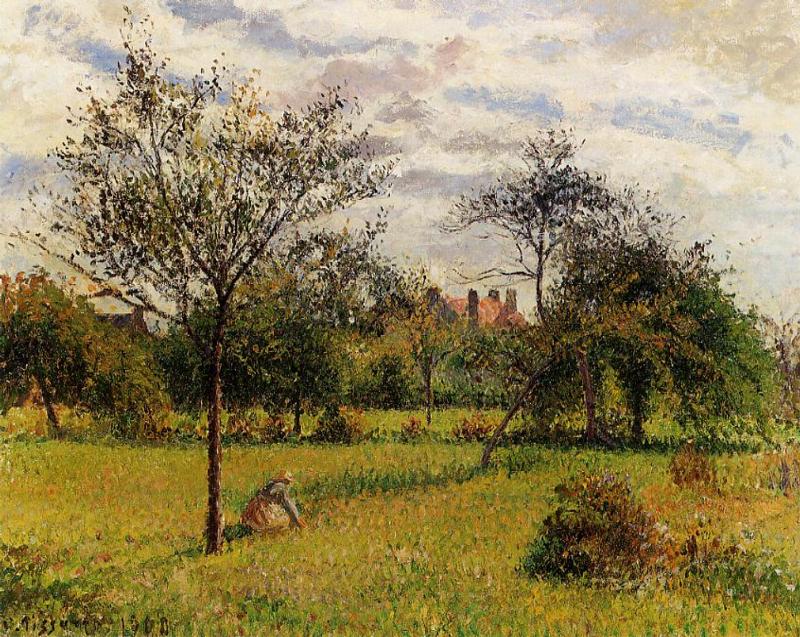 Morning, Autumn Sunlight, Eragny (1900) - Camille Pissarro Tablo