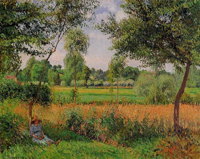 Morning, Sun Effect, Eragny (1899) - Camille Pissarro Tablo