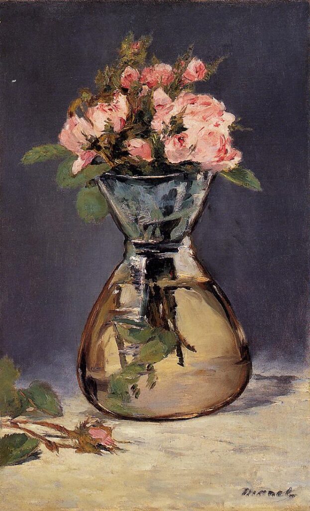 Moss Roses in a Vase (1882) - Edouard Manet Tablo