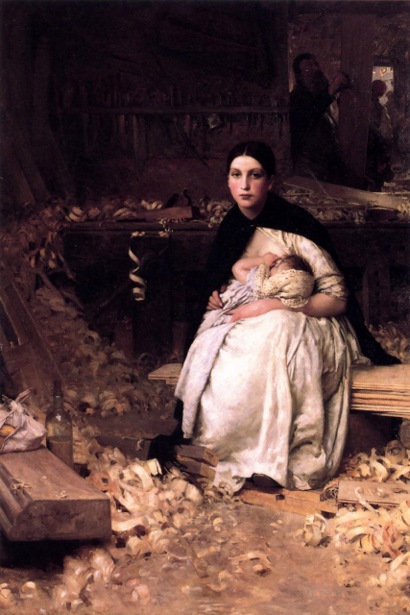 Mother And Child - Edward E. Simmons Tablo