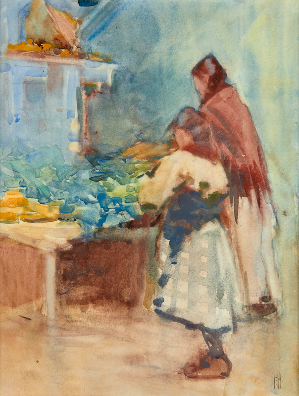 Mother and Daughter Preparing Flowers (1901) - Frances Hodgkins Tablo