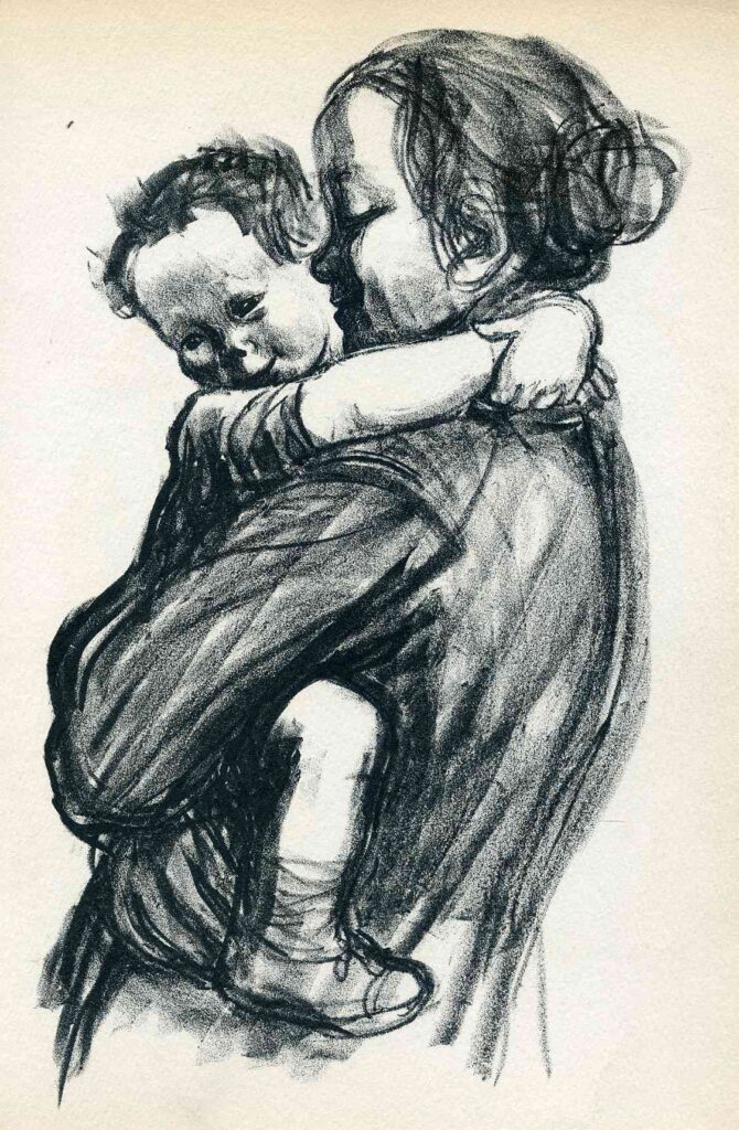 Mother with Child (1933) - Käthe Kollwitz Tablo