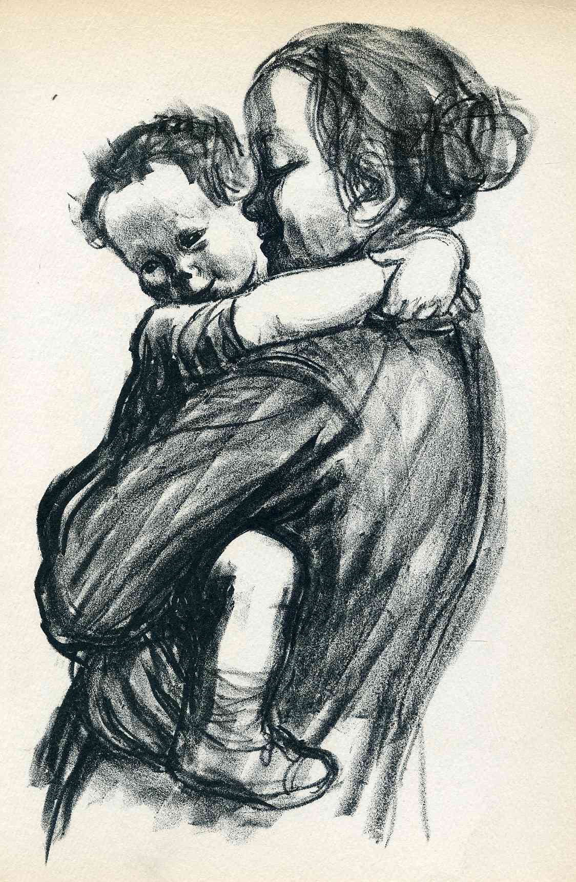 Mother with Child (1933) - Käthe Kollwitz Tablo