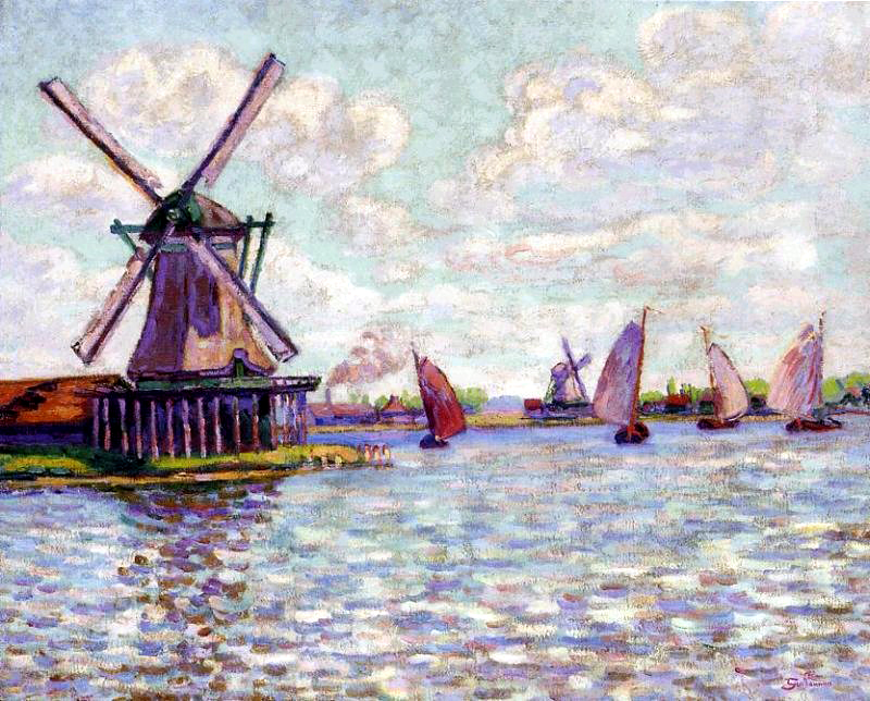 Moulins en Hollandee (1904) - Armand Guillaumin Tablo