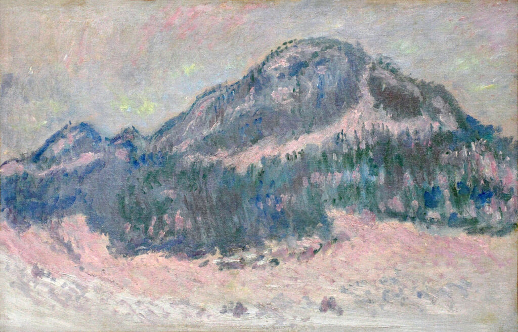 Mount Kolsaas, Rose Reflection (1895) - Claude Monet Tablo