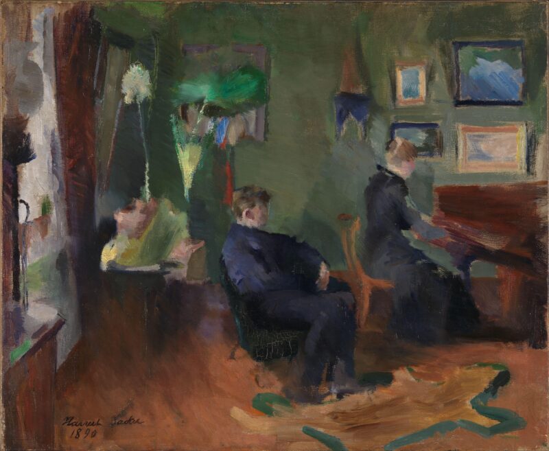 Music, Interior from Kristiania (1890) - Harriet Backer Tablo