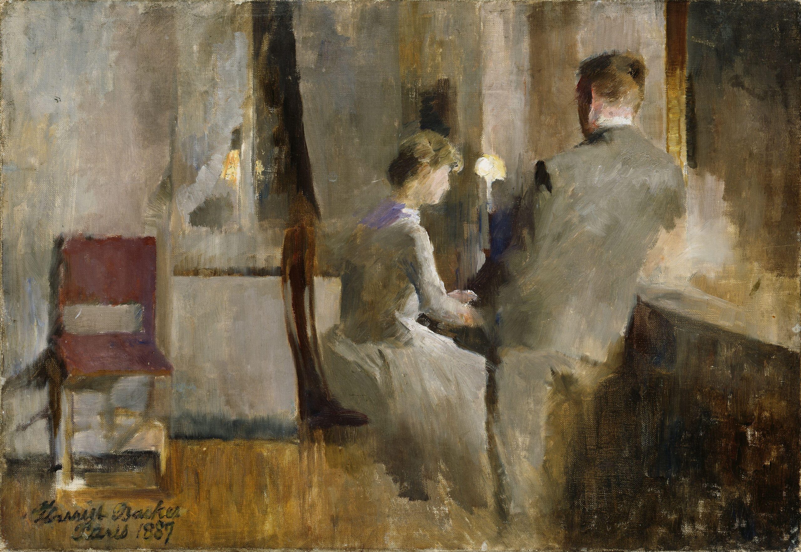 Music, Interior from Paris (1887) - Harriet Backer Tablo