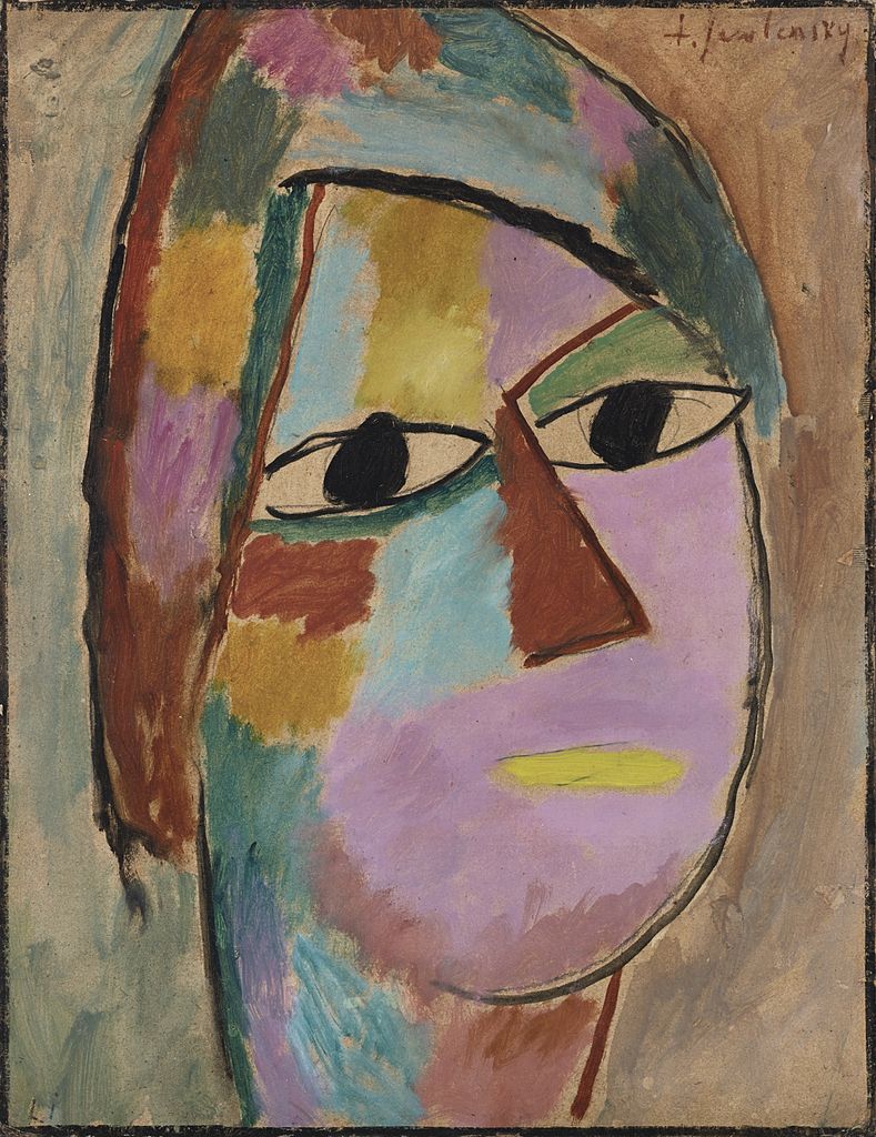 Mystischer Kopf Frauenkopf gelber Mund (1917) - Alexej von Jawlensky Tablo