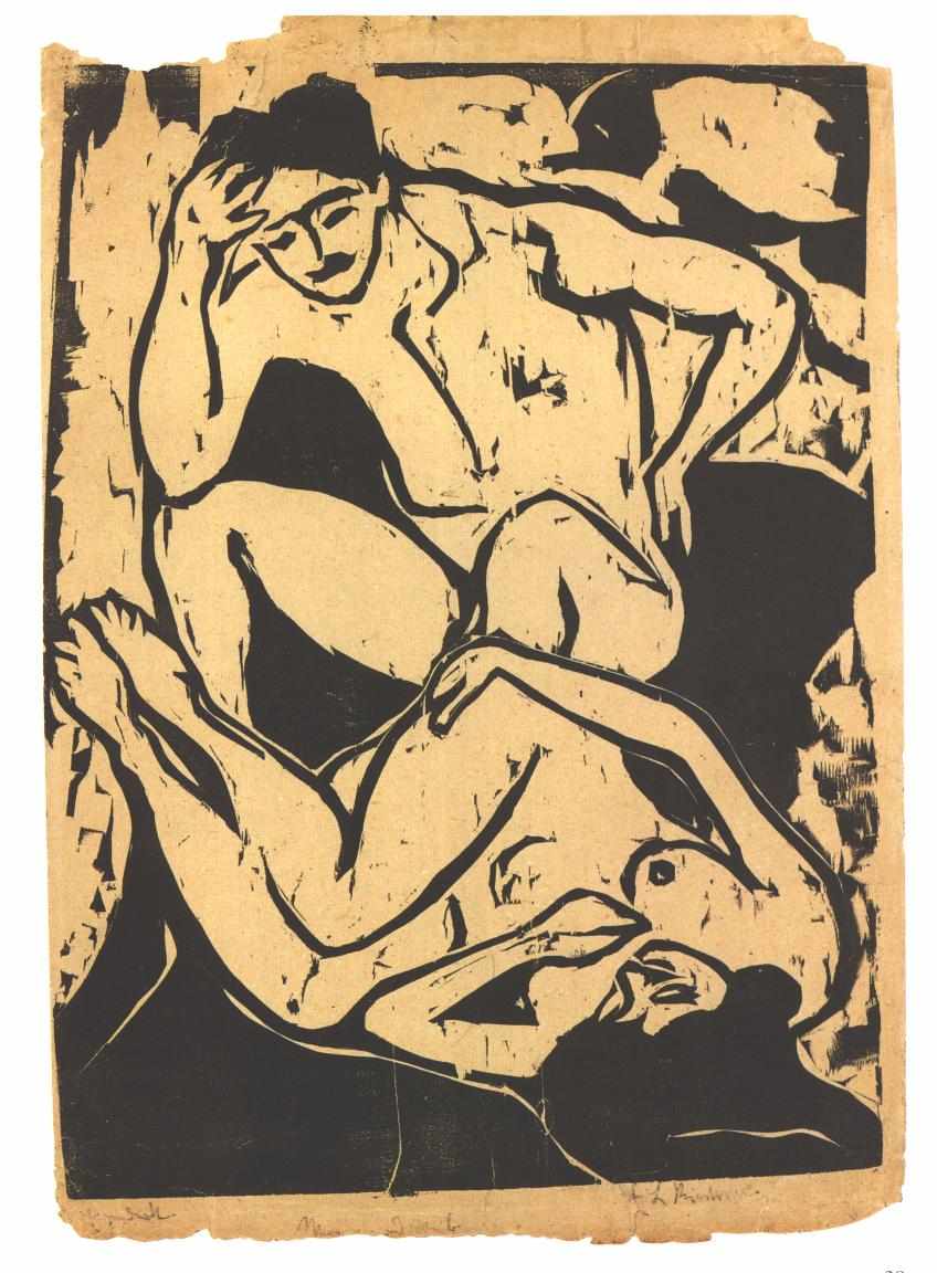 Nacked Couple on a Couch - Ernst Ludwig Kirchner Tablo