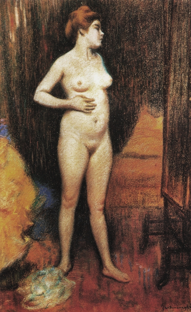 Naked woman in the mirror (1883) - Federico Zandomeneghi Tablo