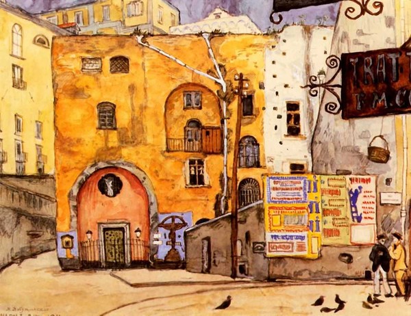 Naples (1911) - Mstislav Dobuzhinsky Tablo