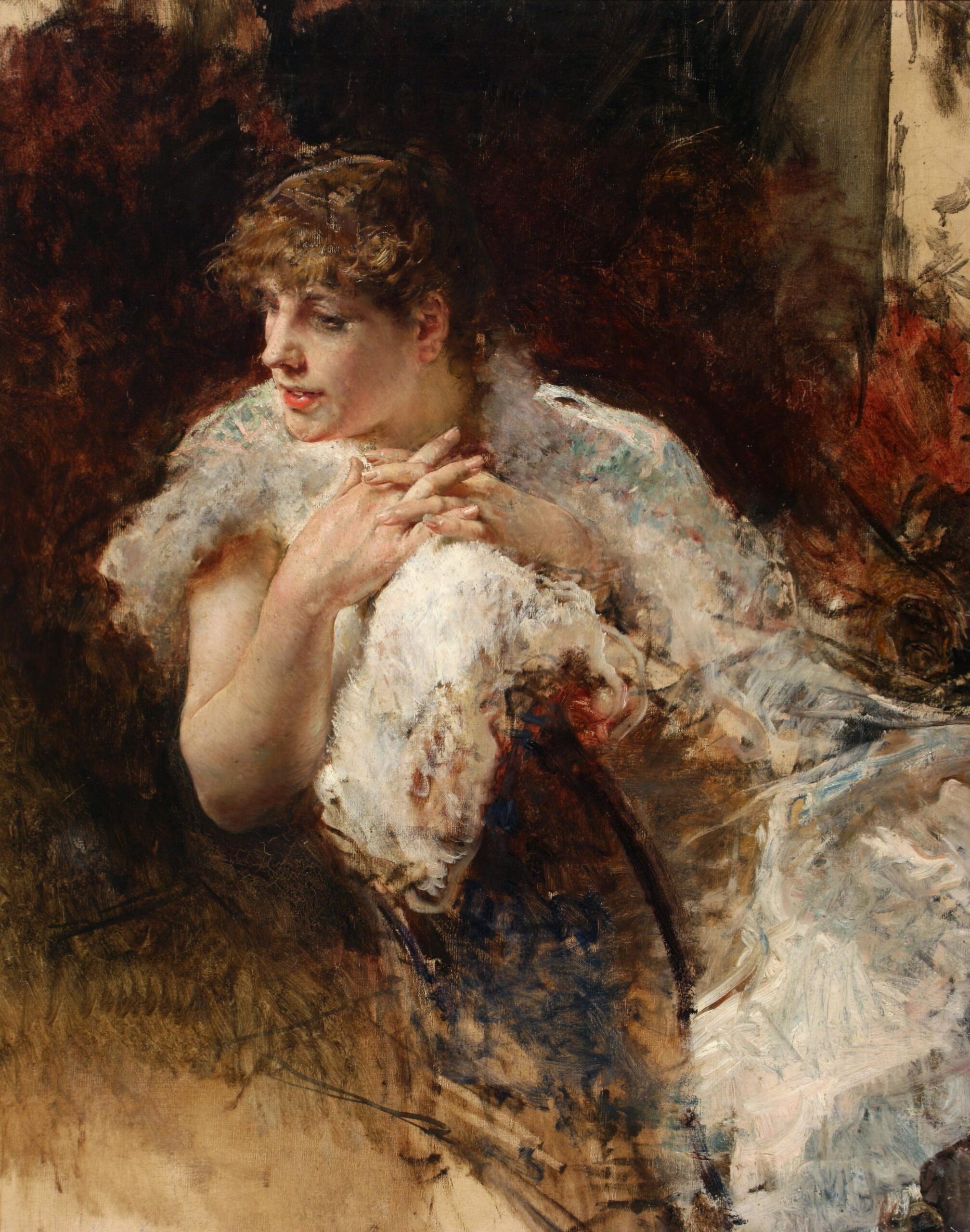 Neapolitan lady (1879) - Giuseppe De Nittis Tablo