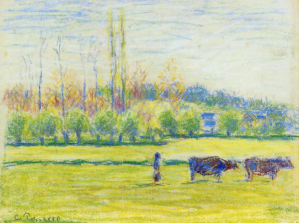 Near Eragny (1887) - Camille Pissarro Tablo