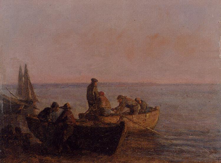 Near Honfleur (1856) - Eugène Boudin Tablo