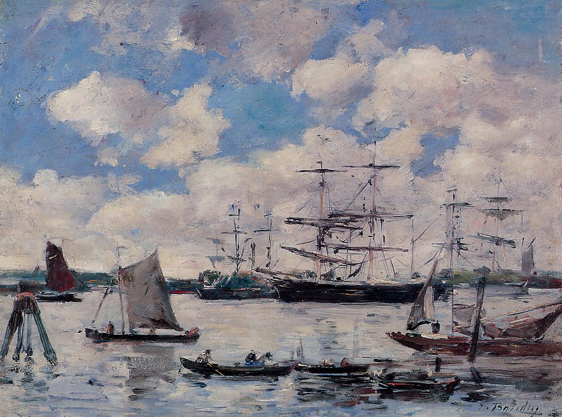 Near Rotterdam (1876) - Eugène Boudin Tablo
