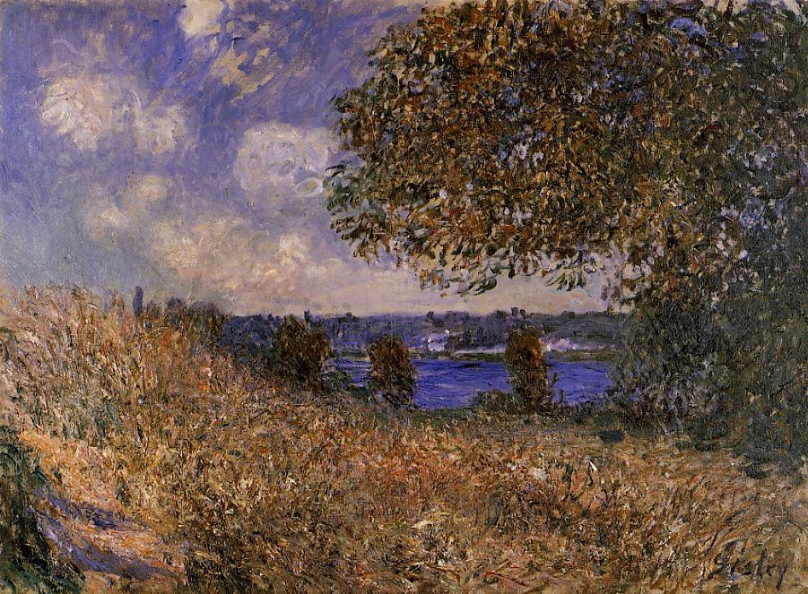 Near the Bank of the Seine at By (1882) - Alfred Sisley Tablo
