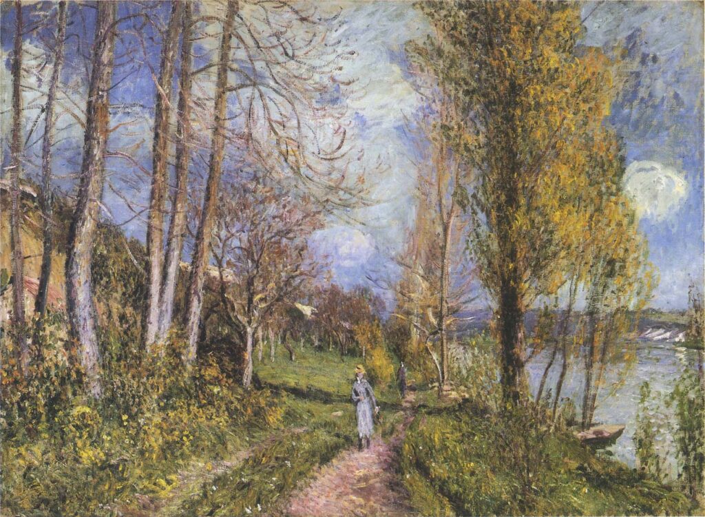 Near the Seine at By - Alfred Sisley Tablo