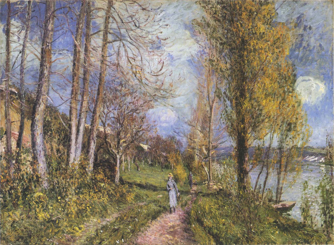 Near the Seine at By - Alfred Sisley Tablo