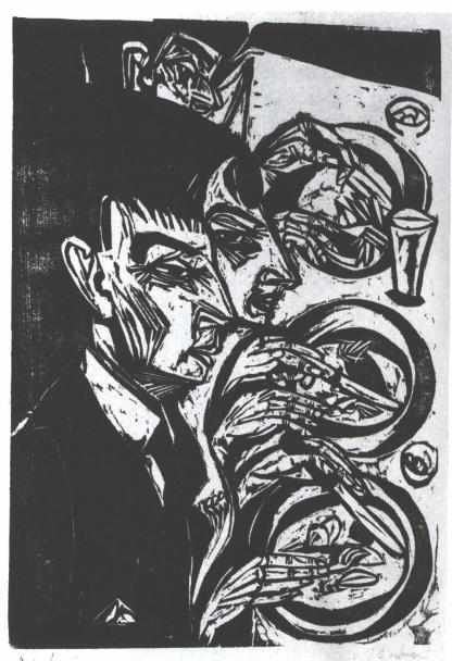 Nervous People Eating - Ernst Ludwig Kirchner Tablo