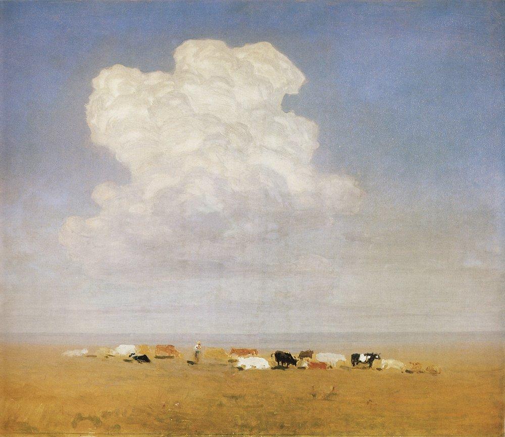 Noon. Herd in the steppe (1895) - Arkhip Kuindzhi Tablo